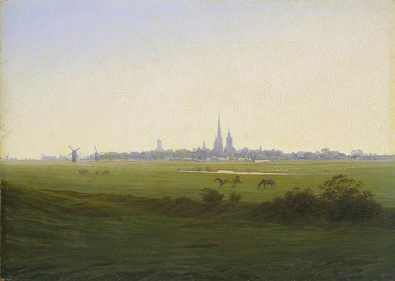 Caspar David Friedrich Wiesen bei Greifswald Germany oil painting art